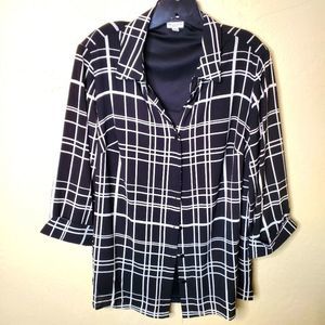 Rebecca Malone plaid blouse Sz 2x